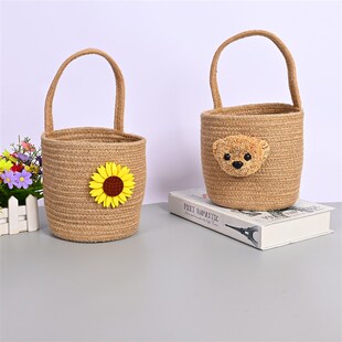挂篮棉绳收纳篮吊篮壁挂悬挂篮杂物插花小篮子皮带收纳筐