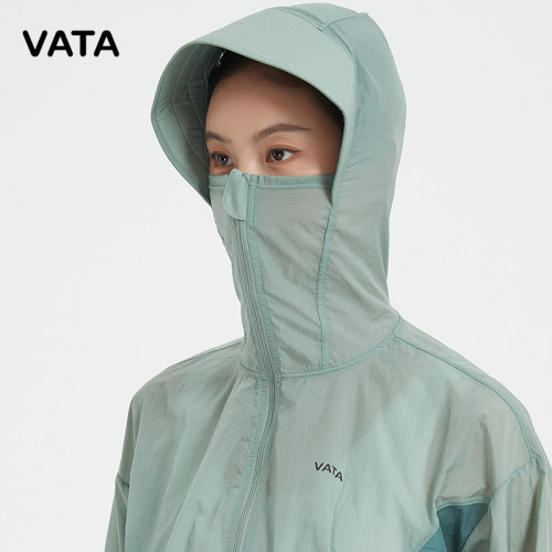 VATA轻薄透气连帽拼色运动外套