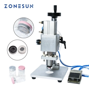 气动西林瓶口服液轧盖机 ZONESUN 口服液半自动锁盖封口封盖机