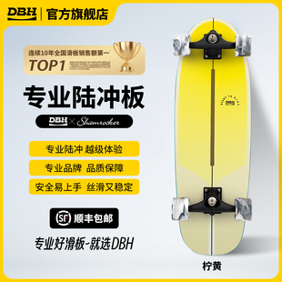 DBH陆地冲浪板「柠黄」成人儿童专业滑板男女生免蹬地代步陆冲板