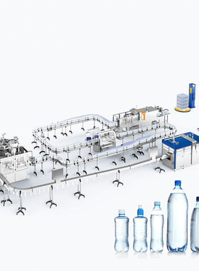 工厂D制塑料瓶瓶装水生产设备全自动瓶装饮料三合一灌装机械设备