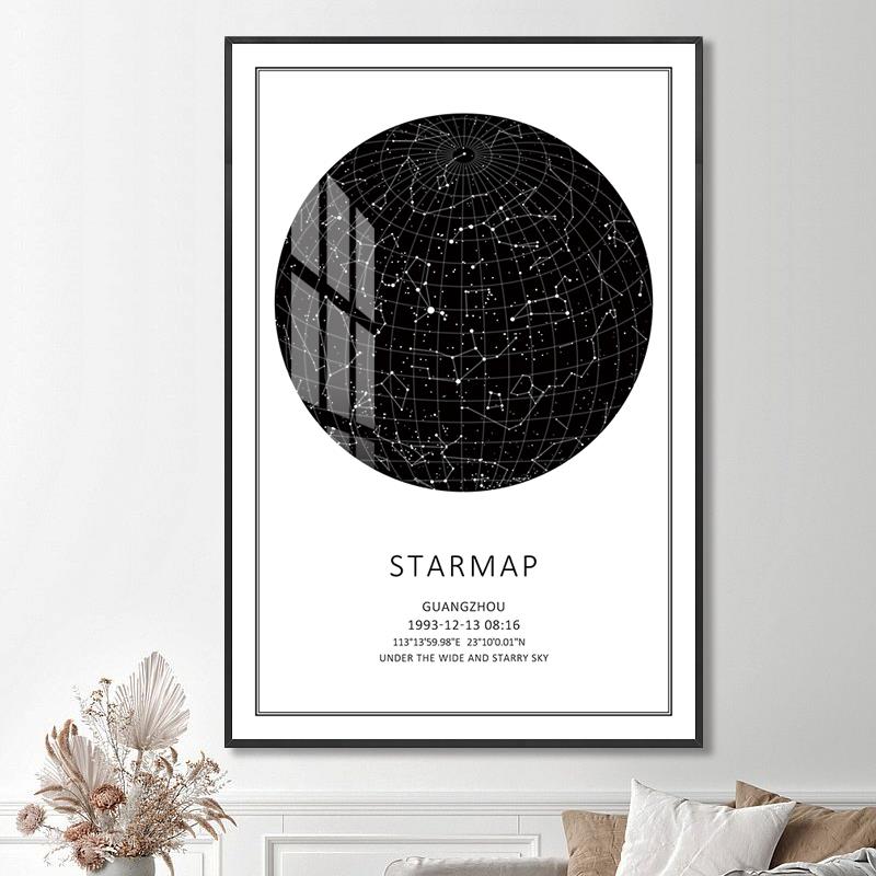 星空装饰画客厅starmap挂画情人节礼物生日纪念星图当晚星空定制