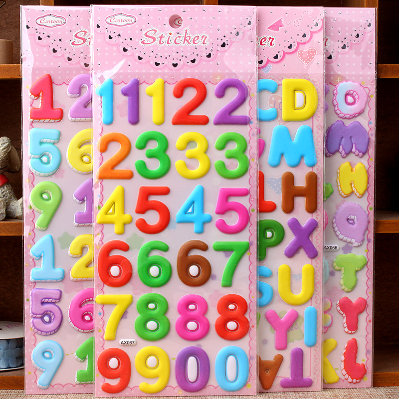 字母数字趣味儿童卡通贴画scrapbook stickers幼儿园奖励贴小贴纸