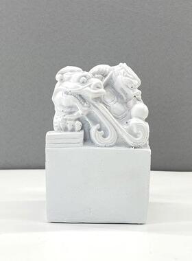 中式黑白色色仿新玉玺装ali61252饰摆件样板房书房书铜桌柜创意软