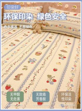 棉A类纯棉床盖单件四季通用宿人舍全榻防榻CJO米夹棉厚床单三件套