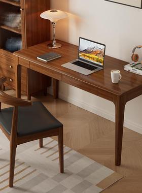 0MJ白色实木书桌宽60C简脑约家用学写字桌F77HS9TJ生卧室长条办公