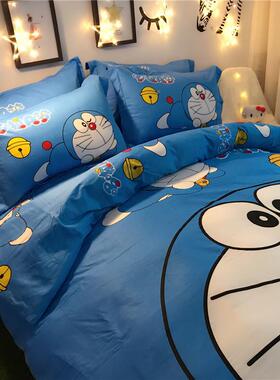 全棉卡通床上四件套男100纯棉童三孩5SY3hSya单件套床被儿套