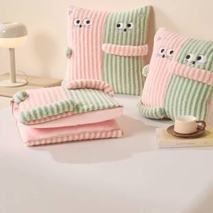 可子卡通抱枕被子爱两办公室午睡枕头毯抱枕1二合一沙发用靠枕车