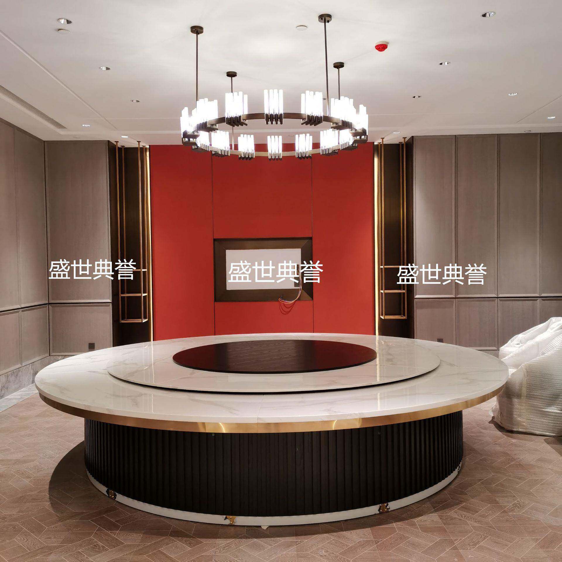 漳州度假酒店包厢代轻奢电动餐石桌椅SY-S0923电海鲜餐厅现大理大