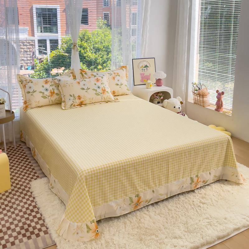 025新被款全棉小清新床上用品NRO四件套园2花卉田纯棉套被罩