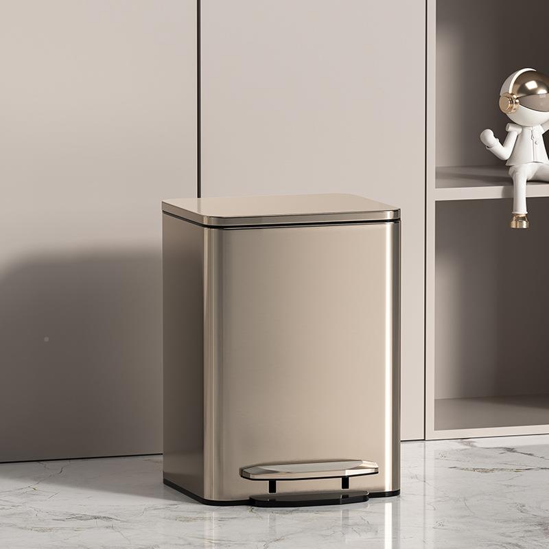 F^轻垃圾桶带盖高颜值客厅家锈用2025奢新款QQS不钢厨房踏桶脚大
