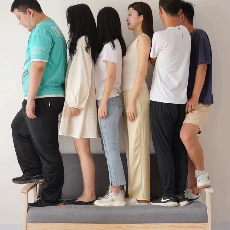 实木沙发茶几合组现代简约布艺三FS757714公人厅办桌椅套装客小户