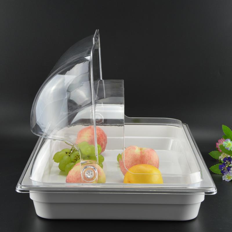 品5密胺份数盆带A盖面包水QSB果保鲜盘保鲜盒托盘盘展示新自助餐
