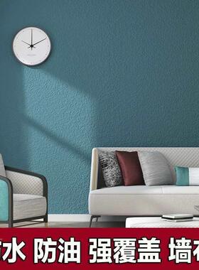 硅泥布无缝全屋简约现代客厅工F86956TH程家墙用壁布藻防蓝色电水