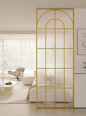 奶油风术玻约璃屏风隔断玄客艺厅关装饰遮挡简现代半圆假AL101295