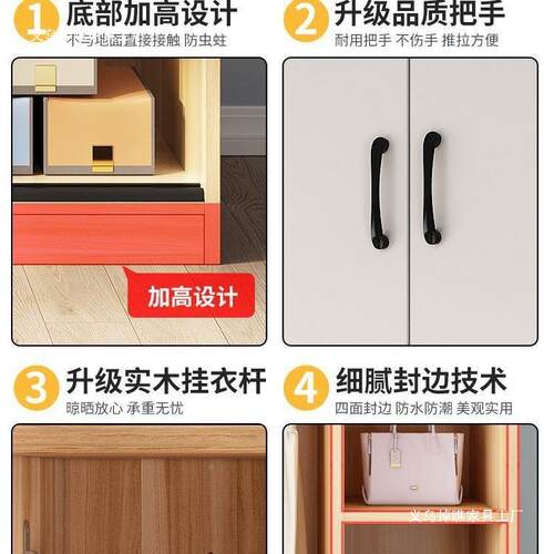 衣柜用卧家室小户型民11.17子宿出租房用柜经济型木质儿童推门挂