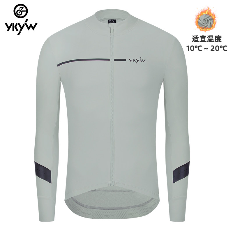 YKYW长袖骑行服男秋冬季抓绒保暖
