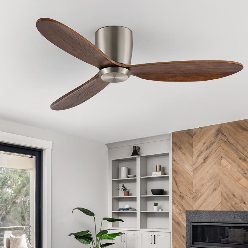 复古吸顶吊扇灯餐厅卧室家用变频电扇工业实木商用低楼层风扇吊灯