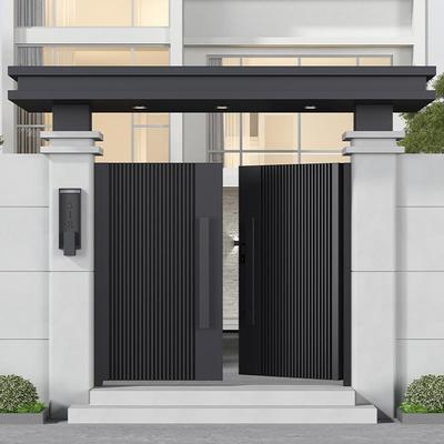 别墅对开大门庭院户外门楼院子铁艺围栏双开农村自建房不锈钢栅栏