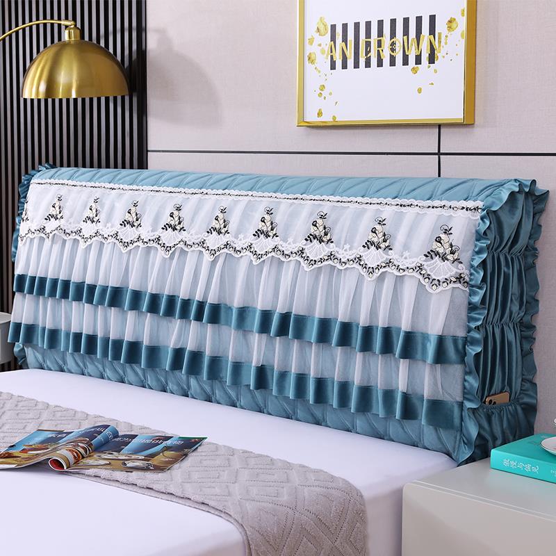 新款床头罩加厚防尘罩夹棉保护套软包床头套全包实木靠背套中式套