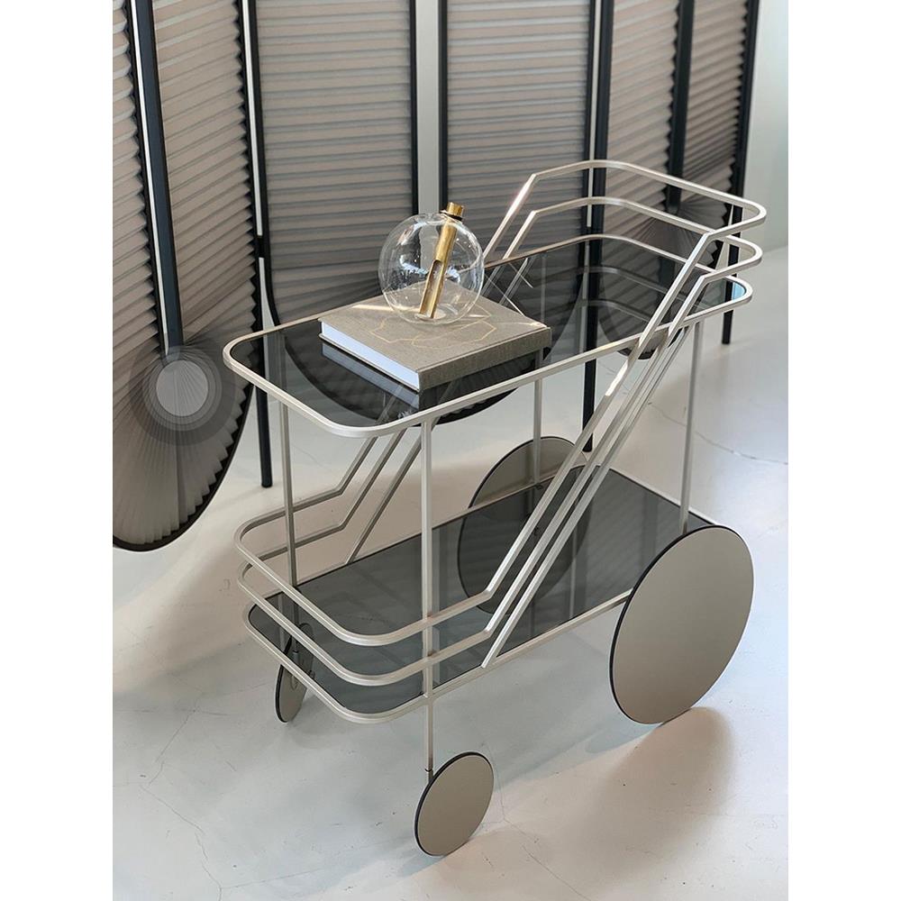 中古小推车边几轻奢高级感移动餐边车客厅沙发旁收纳置物架小茶几