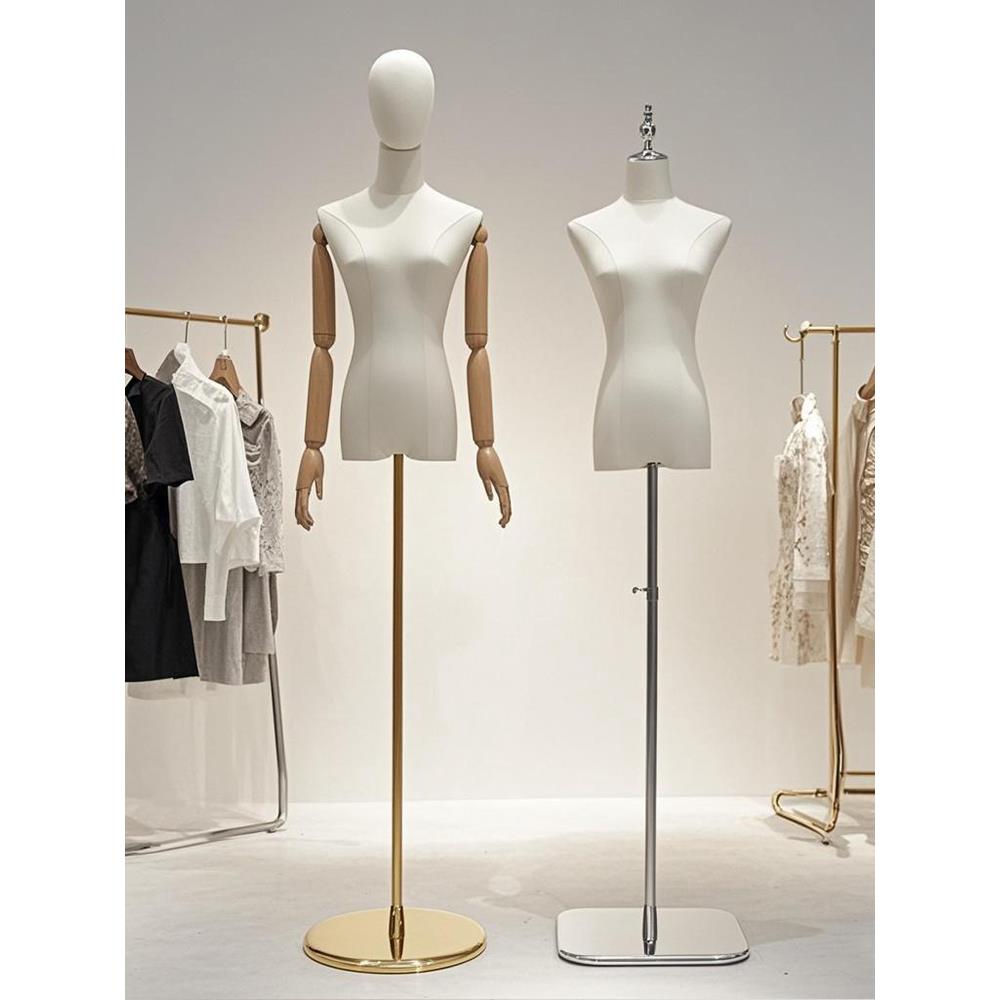 服装店模特道具女半全身女装橱窗人台衣服架子婚纱人偶模特展示架