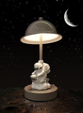 贝汉美卡通宇航员坐姿小夜灯卧式床头睡眠氛围灯桌面装饰摆件礼物