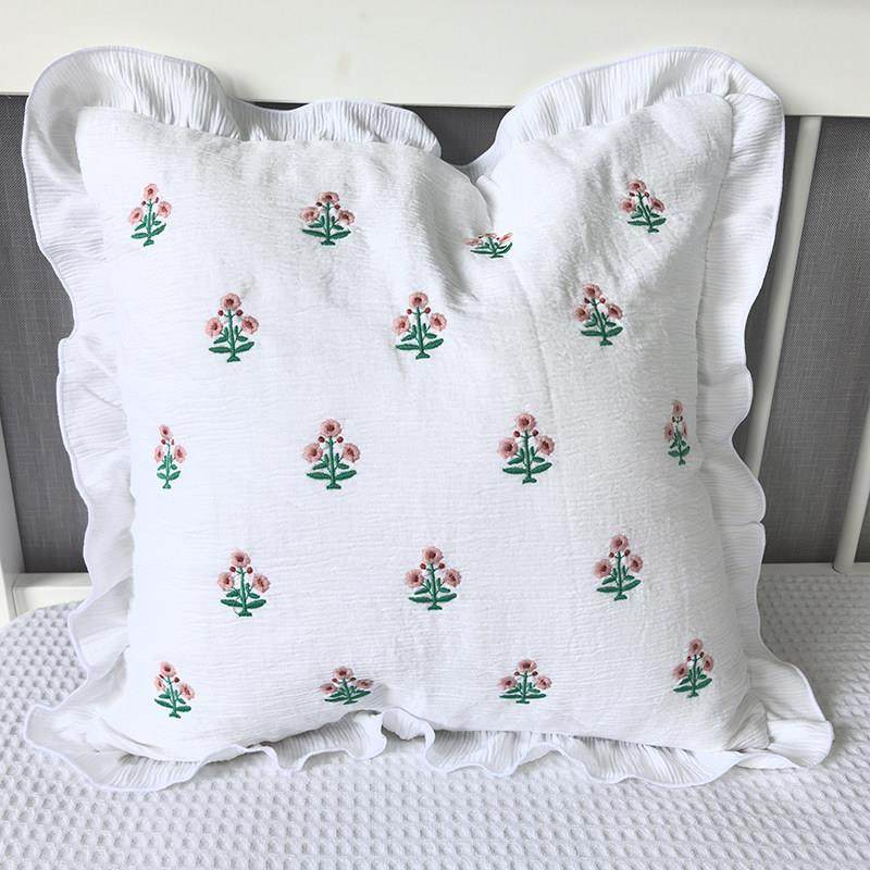 热门韩国单曲！小青折边绣花工艺布枕套客厅沙发卧室家居靠垫套,居家布艺,靠垫/抱枕,淘宝优惠券,粉丝福利购,淘宝优惠卷