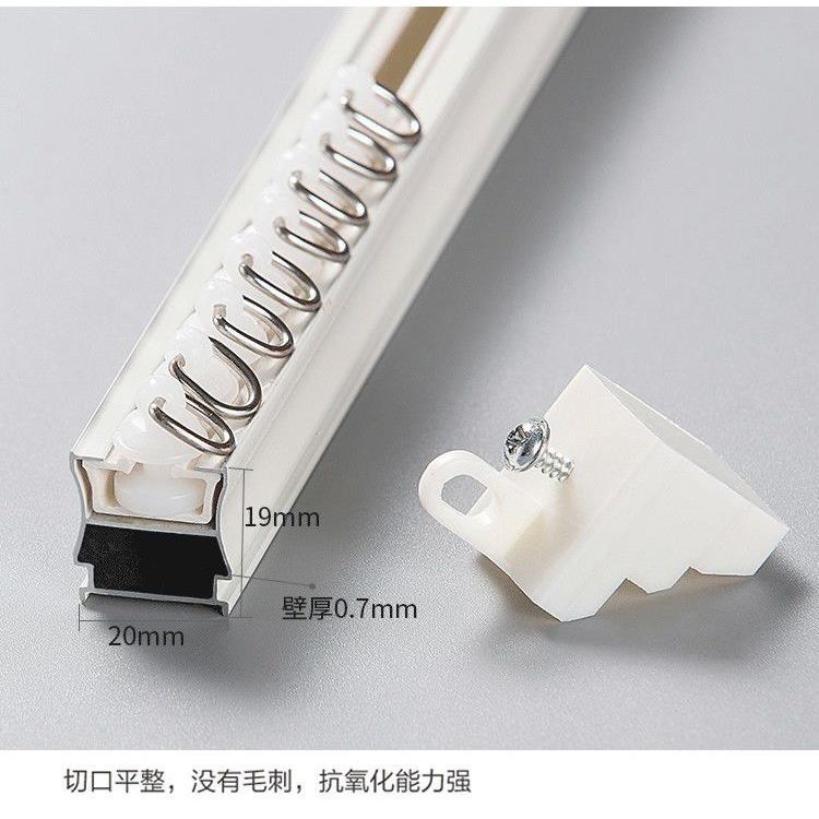 铝合金加厚窗帘轨道杆子静音顶装侧装直轨滑轮铝挂钩式单双杆导轨