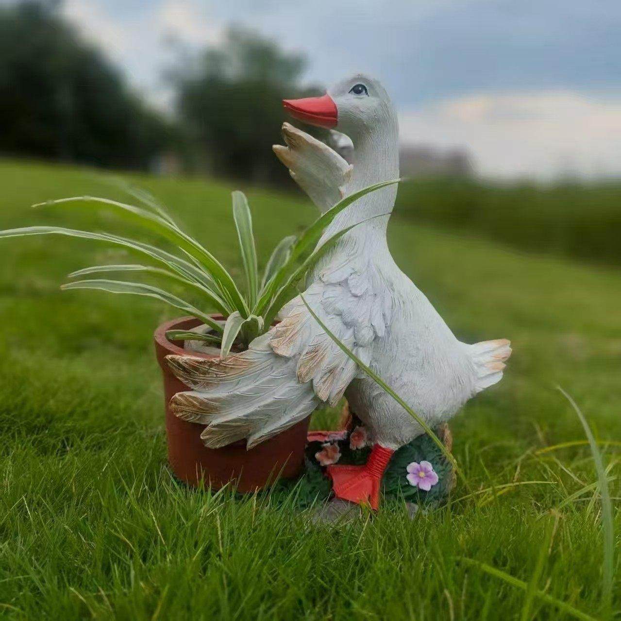 新款户外花园庭院阳台卡通鸭子花盆摆件幼儿园公园造景装饰品,家居饰品,户外/庭院摆件,淘宝优惠券,粉丝福利购,淘宝优惠卷