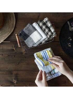 【现货】日本进口Lino e Lina纯亚麻条纹手帕随身柔软吸汗方巾
