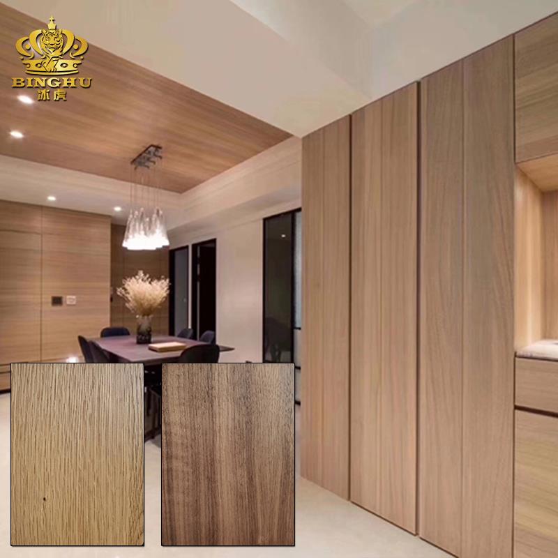 科定板木饰面墙板高光实木板亮光影木天然木皮意式半透kd板涂装板