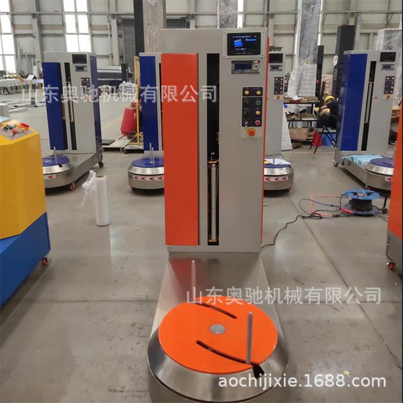 供应缠绕机 机场行李纸箱打包缠膜机 小型转台自动缠绕裹膜机