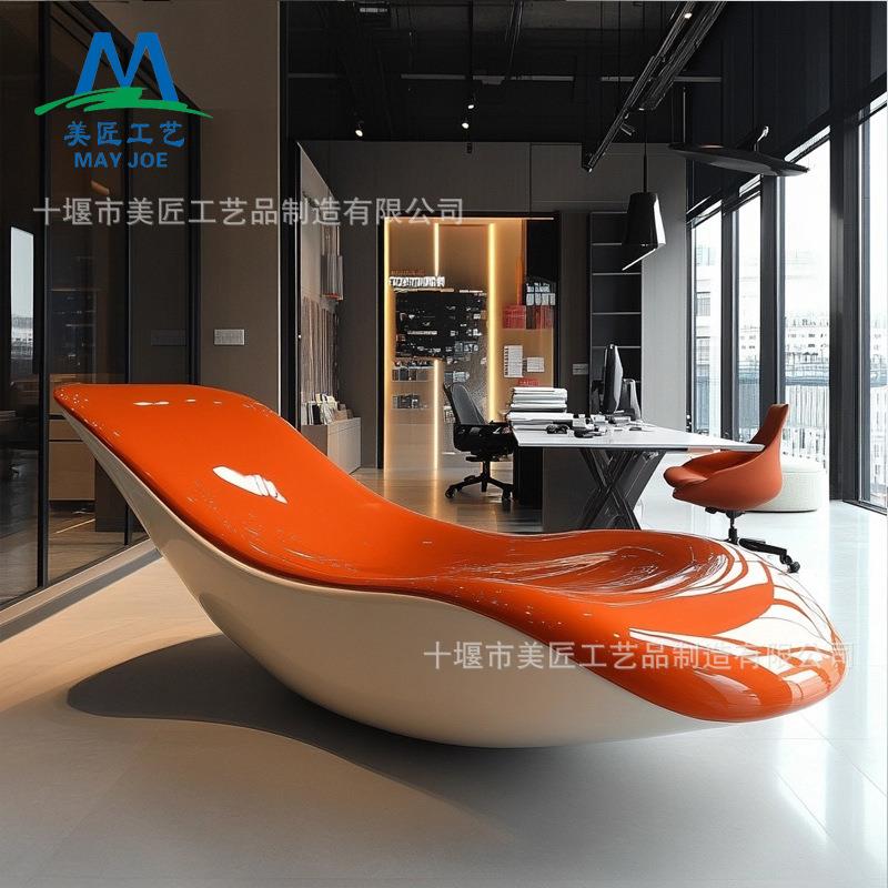 玻璃钢座椅商场沙发创意坐凳酒店别墅户外休息椅 大气FRP艺术椅子