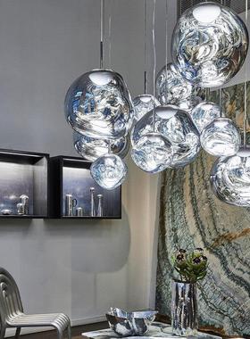 设计师熔岩吊灯loft覆式楼梯别墅挑空客厅长吊灯艺术饭厅吧台简约