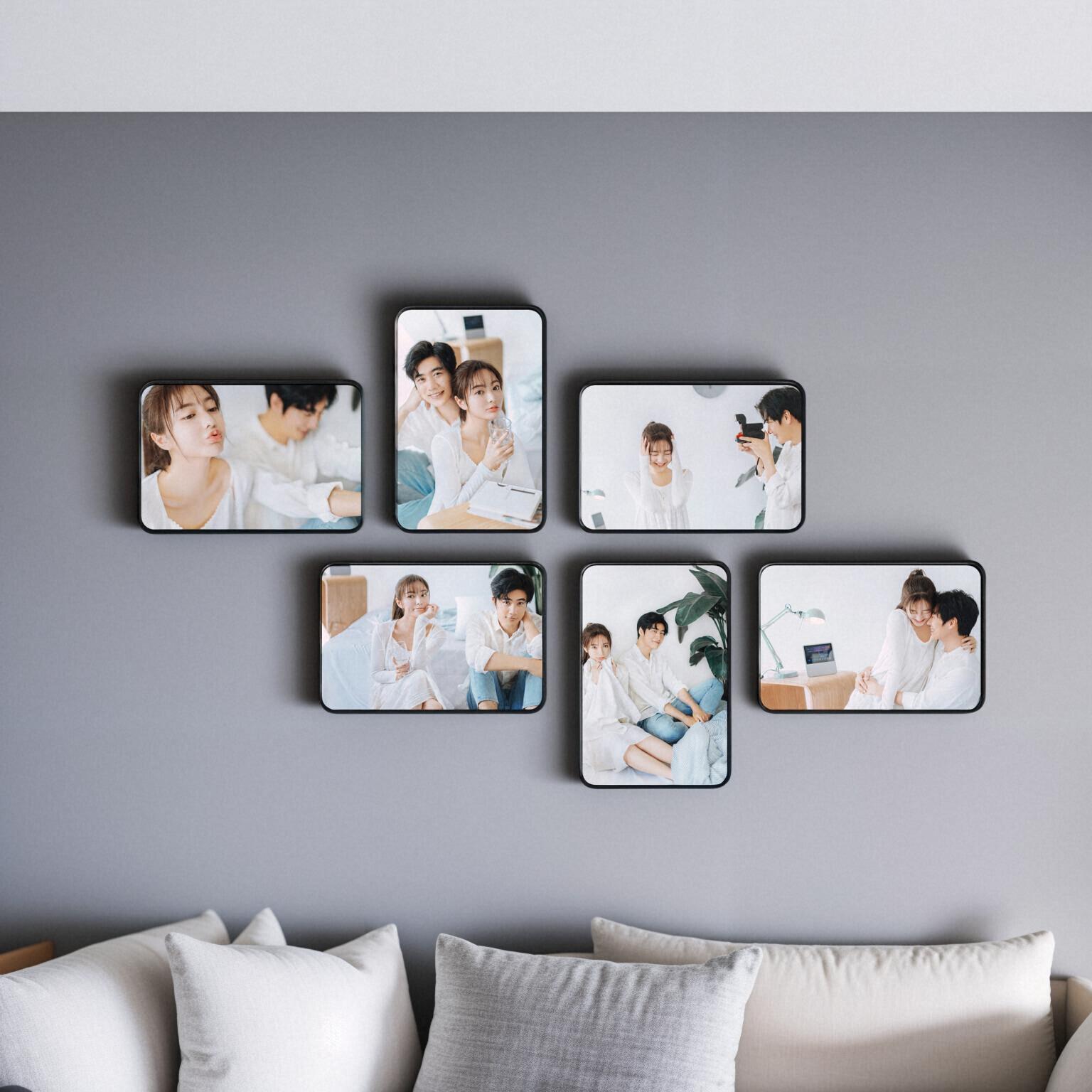 免打孔相框照片墙装饰定制创意展示墙全家福结婚照高级组合相框墙