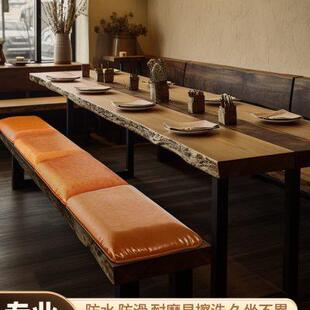 仿皮革坐垫椅垫红木餐椅茶椅图书馆长凳坐垫加厚防滑防污实木垫子