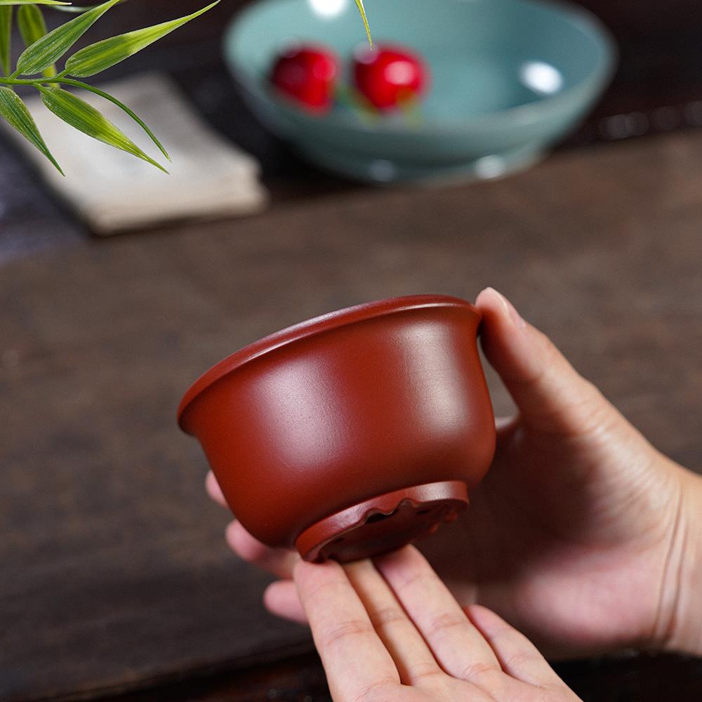 宜兴紫砂花盆大红袍精品微型盆多肉花盆陶瓷小盆兰花盆景盆菖蒲