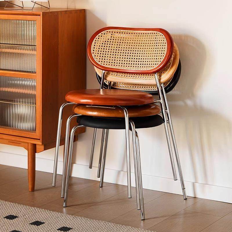 实木餐椅家用中古藤编椅子靠背网红民宿饭厅休闲洽谈椅覆古餐桌椅,住宅家具,餐椅,淘宝优惠券,粉丝福利购,淘宝优惠卷