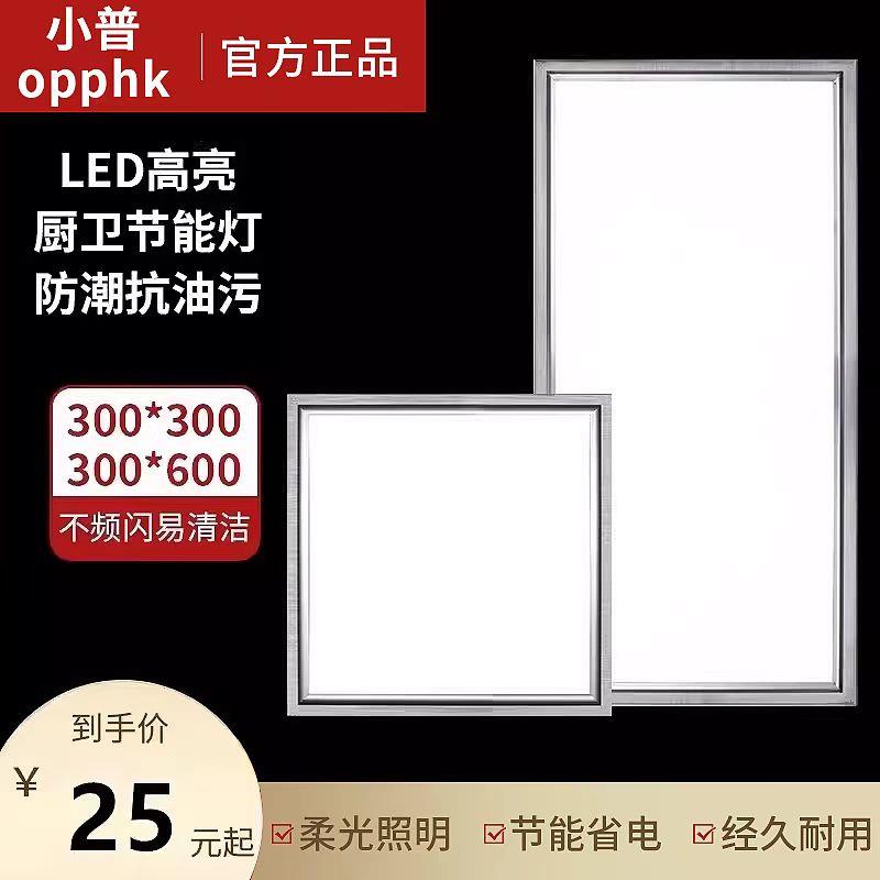 小普集成吊顶LED灯 厨房化妆室灯铝扣板嵌入式300x300x600平板灯