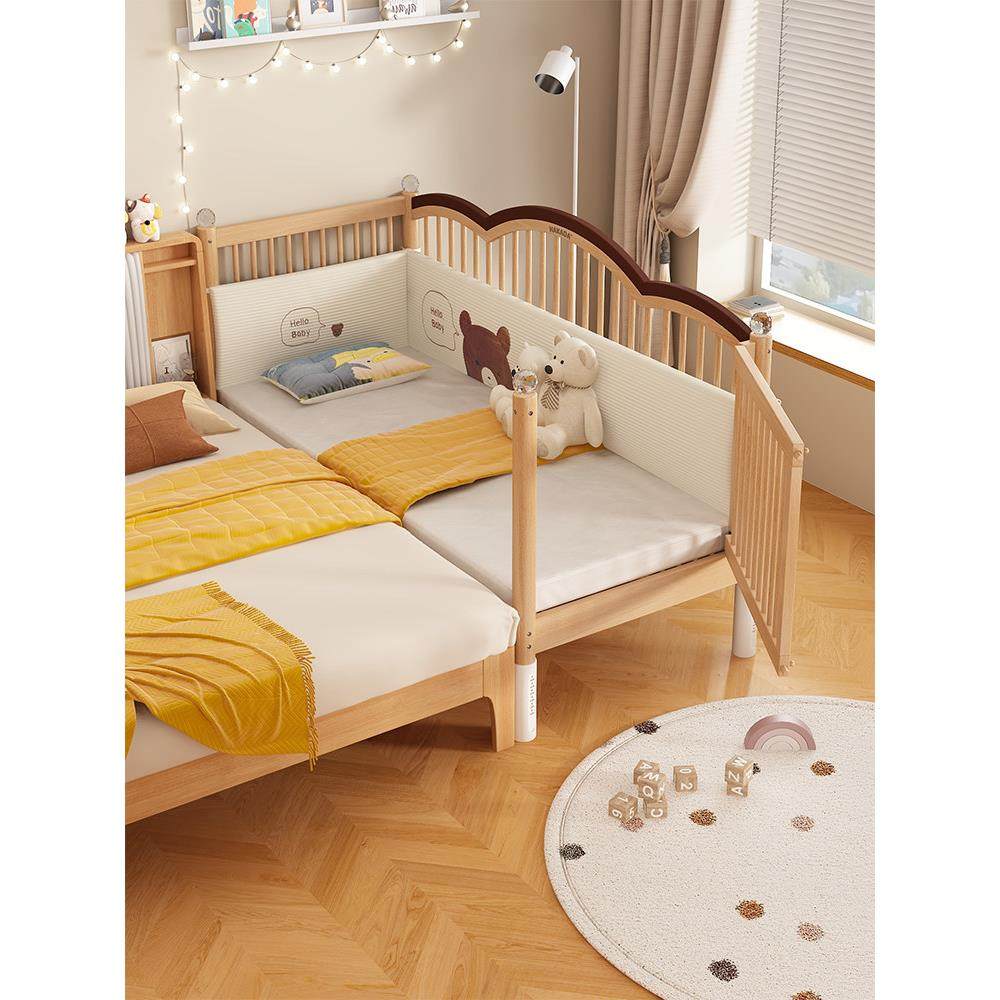 Hakada拼接床新生婴儿床实木榉木儿童床宝宝小床边床加宽大人可睡,住宅家具,儿童拼接床,淘宝优惠券,粉丝福利购,淘宝优惠卷