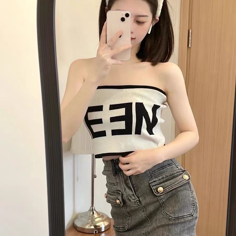 辣妹针织抹胸背心女带胸垫防走光内衣修身百搭可外穿打底运动上衣