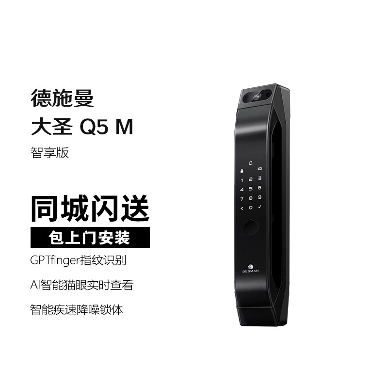 德施曼 当天安装 全自动智能锁指纹锁密码锁 大圣 Q5M智享版