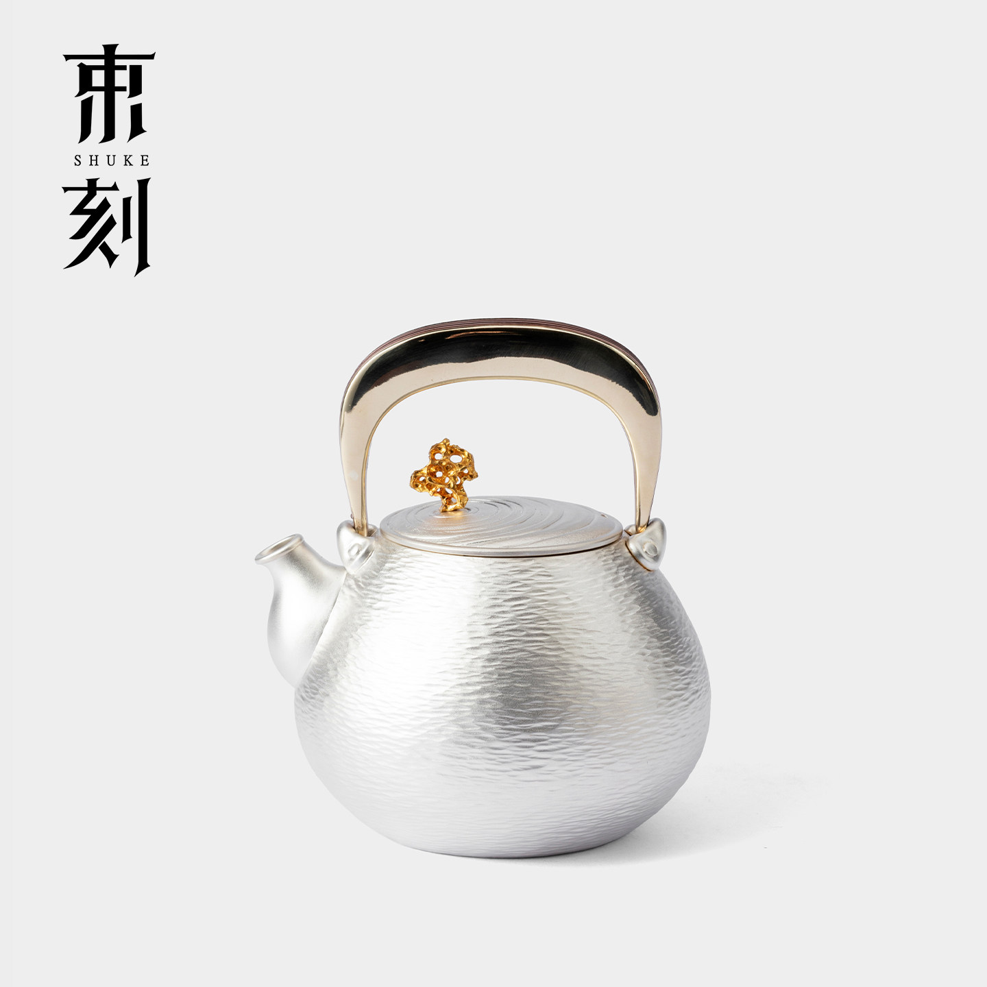 束刻 纯手工铺作折月茶壶纯银999一张打泡茶壶高档精品茶具泡茶器