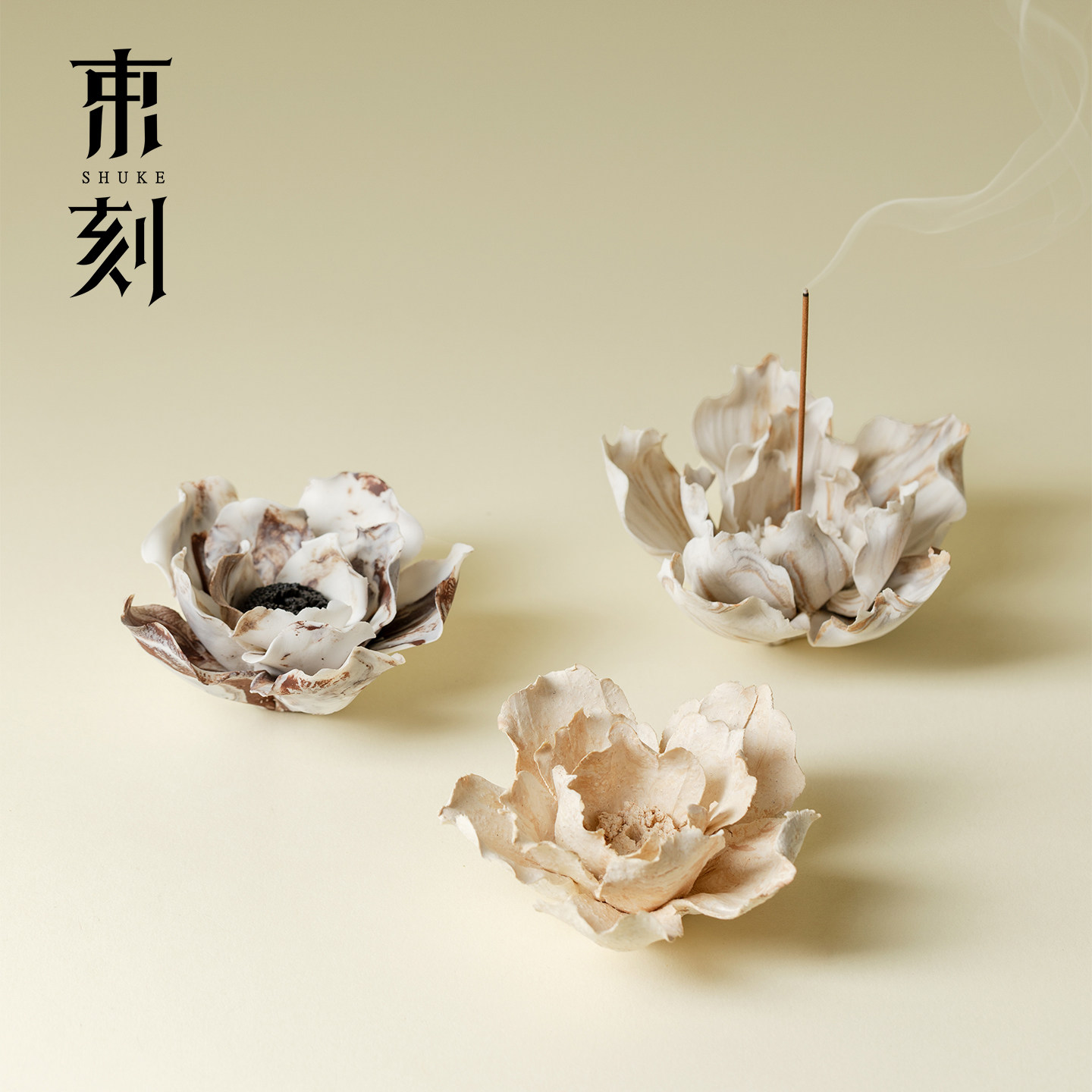 束刻非遗手工捏百合花香炉香插禅意高档熏香炉香托底座香道点香器,家居饰品,香托/香盘/香座/香插,淘宝优惠券,粉丝福利购,淘宝优惠卷