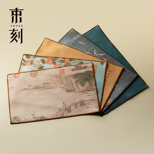 束刻 中国风棉麻吸水茶巾高档大尺寸茶布禅意超强吸水桌垫茶垫子