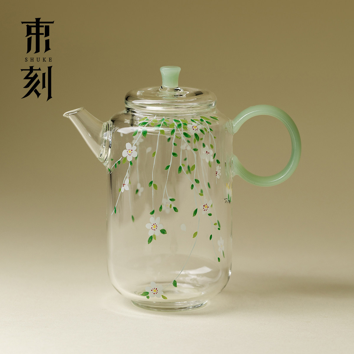 束刻小清新梨花玻璃茶壶仿宋耐热高硼硅泡茶壶高颜值春茶龙井单壶,餐饮具,茶壶,淘宝优惠券,粉丝福利购,淘宝优惠卷