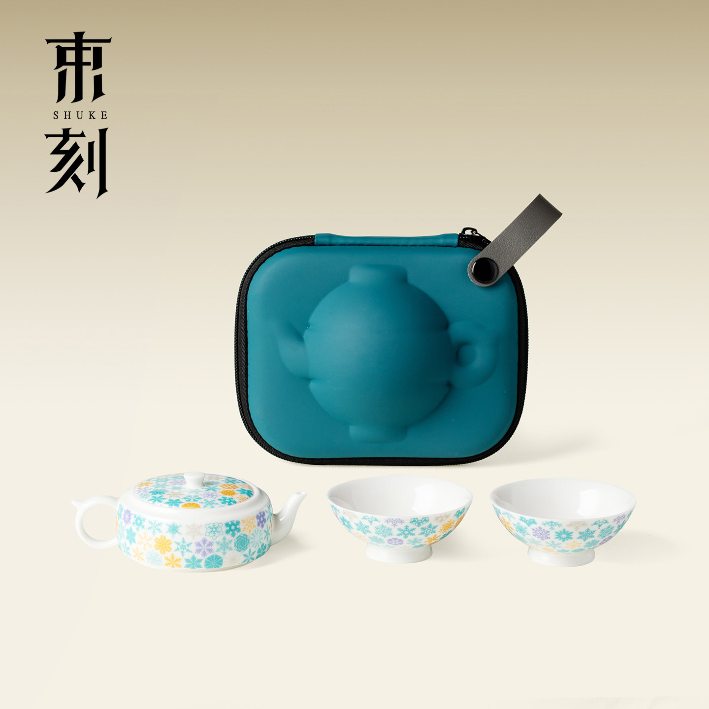 束刻新中式觅雪一壶两杯旅行功夫茶具便携式陶瓷快客杯文创伴手礼,餐饮具,旅行茶具,淘宝优惠券,粉丝福利购,淘宝优惠卷