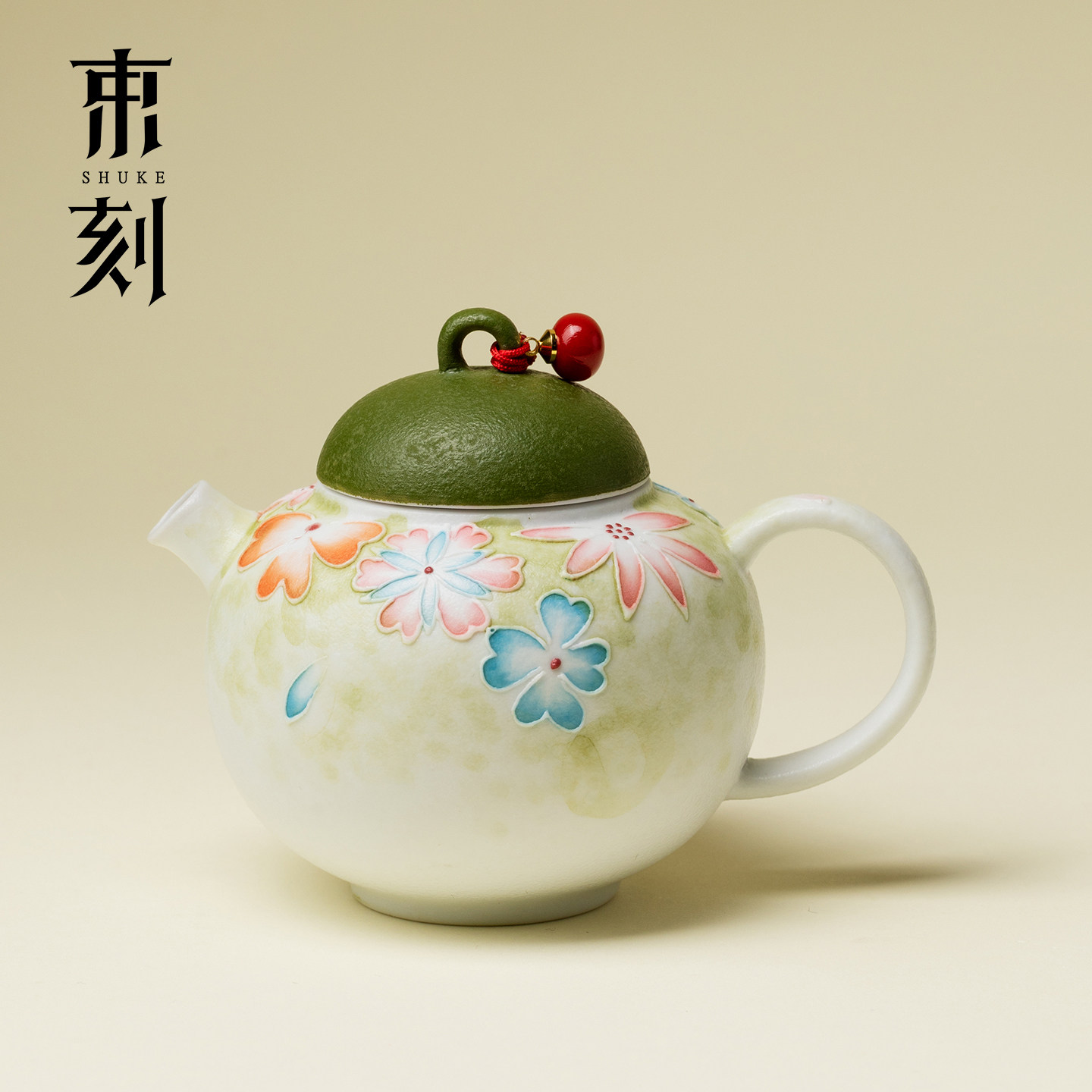 束刻小青柑手绘花屿小茶壶高颜值功夫茶具精致女士家用泡茶壶单壶图片