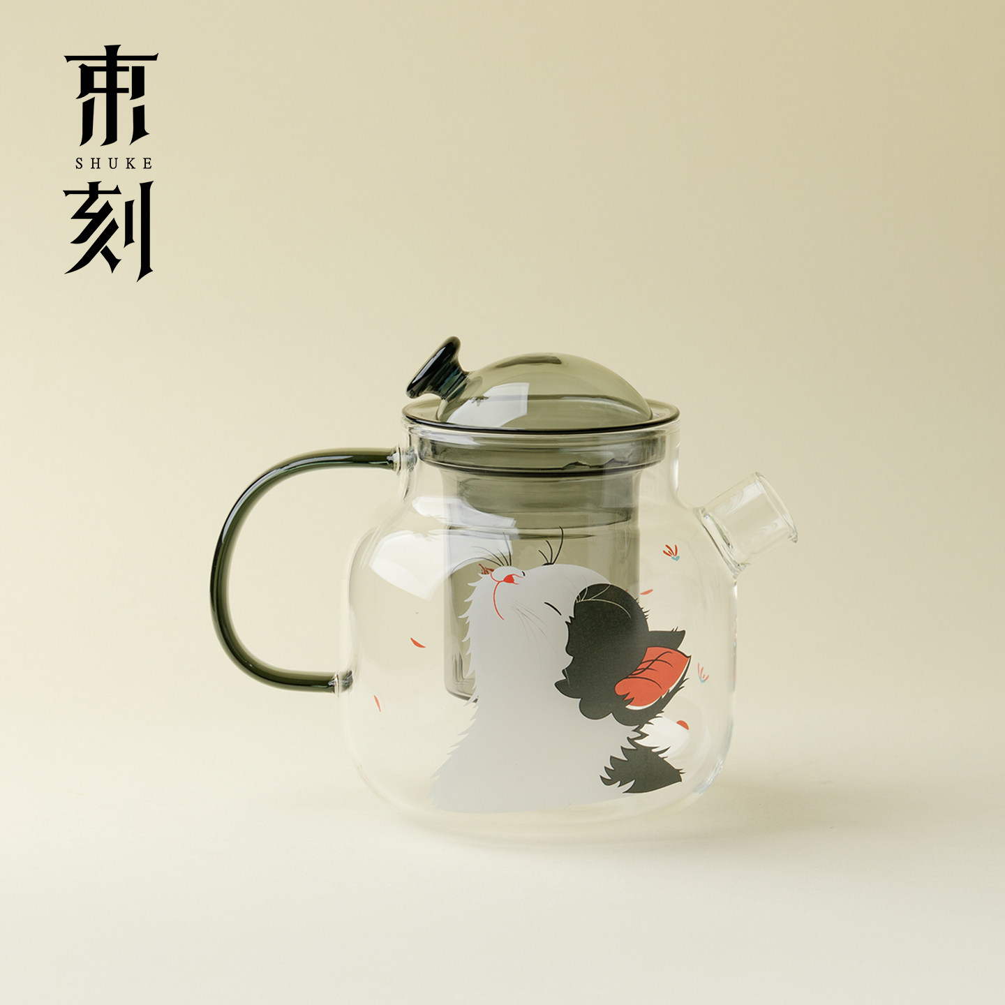 束刻治愈系高硼硅玻璃小茶壶茶水分离式功夫茶具泡茶壶高颜值单壶图片